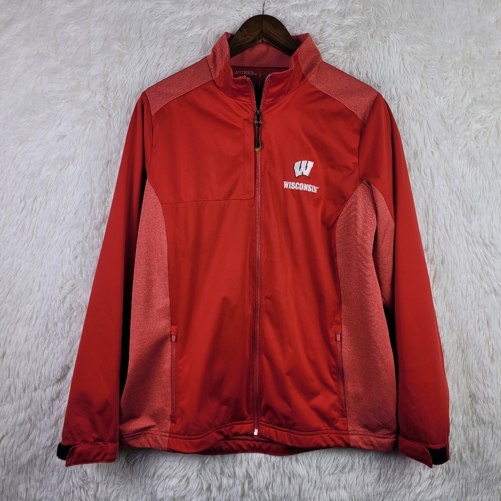 University Of Wisconsin Badgers Antigua Womens XL Red Jacket Windbreaker NCAA‎